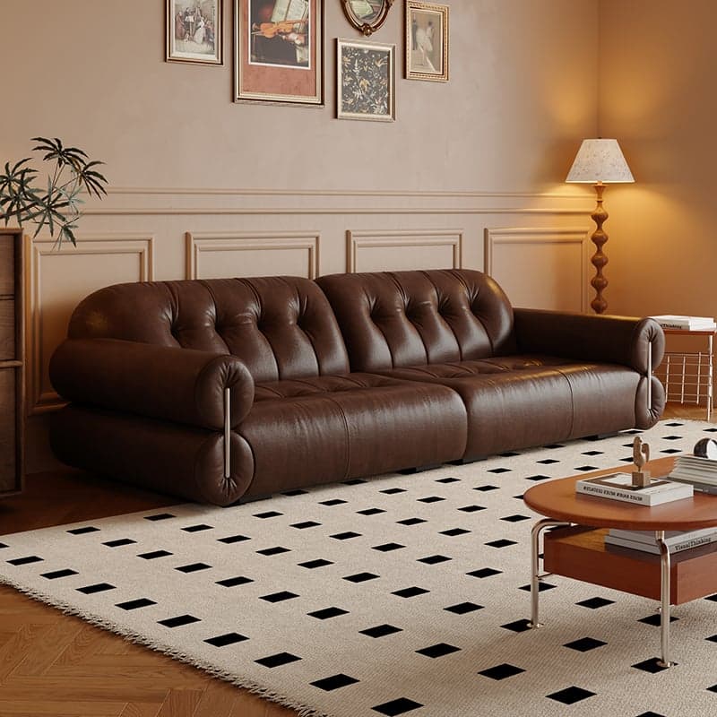 Tear Resistant Standard Sofa with Pu/Flannel Upholstery in White/Sage/Light Brown - image 3