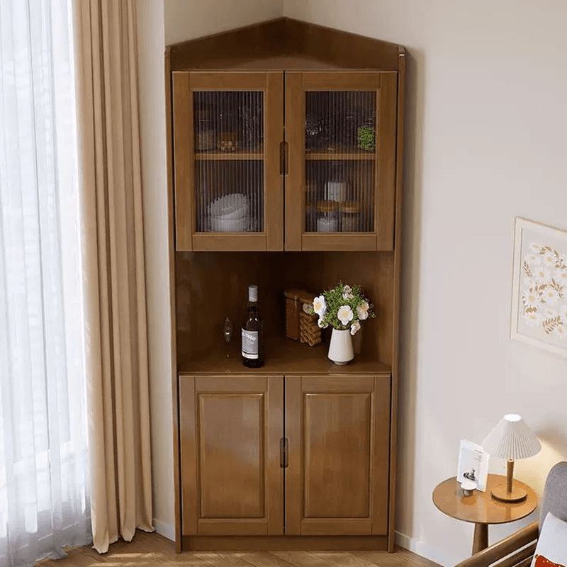 Independent Rubberwood Utility Storage Cabinet with Shelves, Living Room - image 7