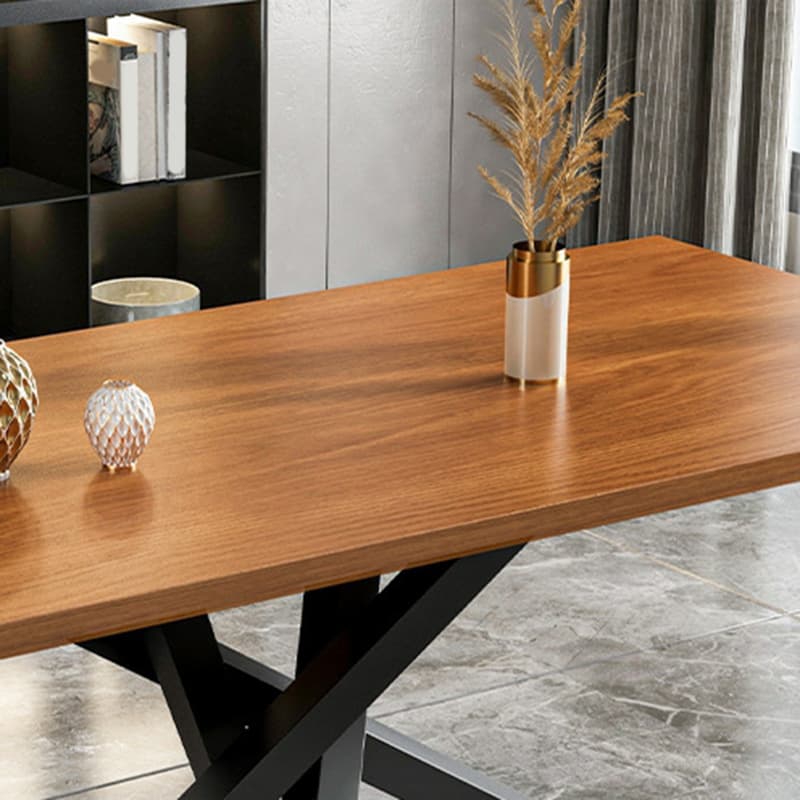 Art Deco Standard Table Height Rectangle Fixed Marble Top/Wood Dining Table with Golden Base for 8/4 People/6 People - image 9