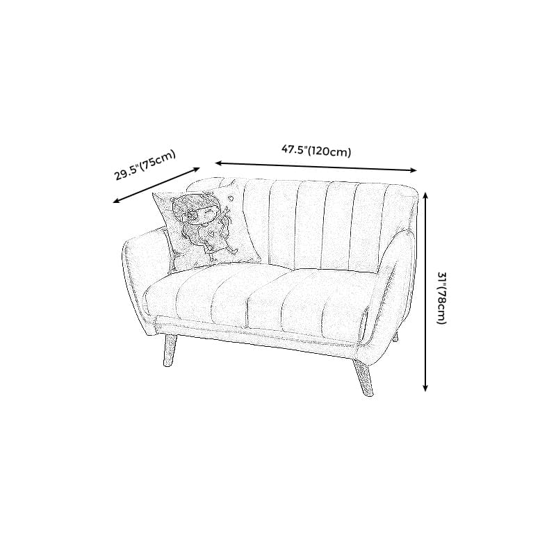Modern Stain-Resistant Leather Sofa Square Arm Settee with Tight Back - image 15