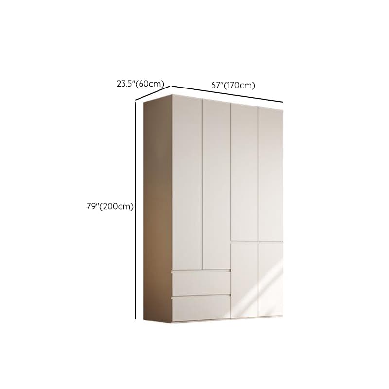 Chalk Modern Natural Wood Standalone Almirah with Soft Close Drawer, Interior Shelves, and Hanging Rod - image 26