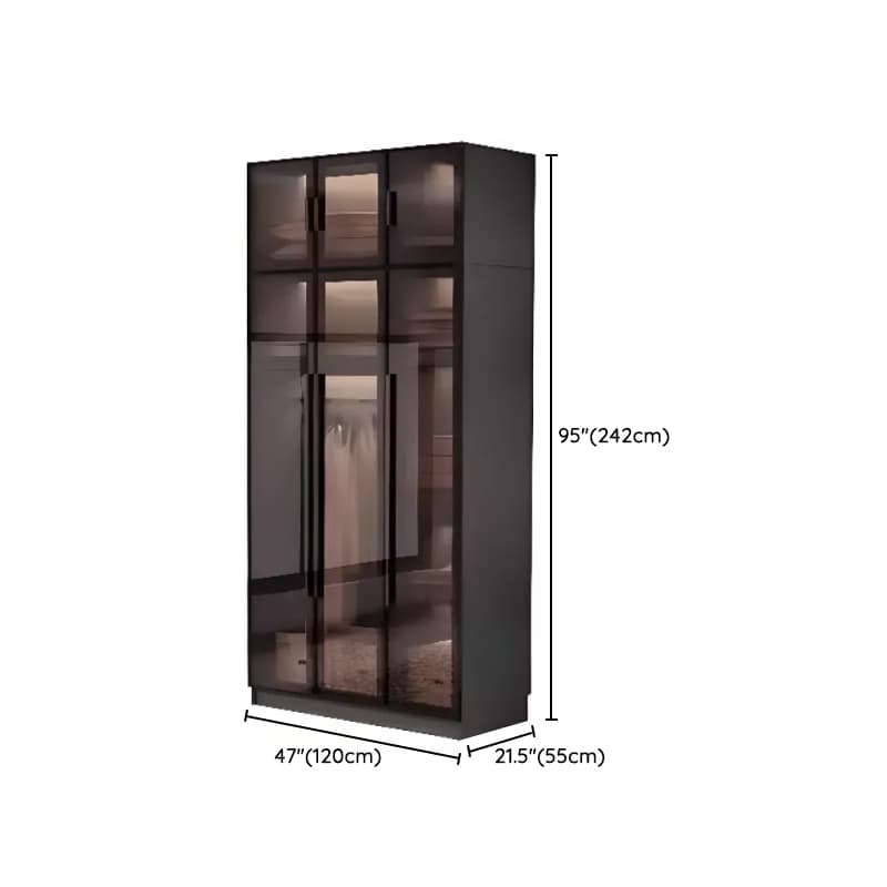 Charcoal Modish Timber Self-supporting Cabinet Armoire with Soft Close Drawer and Door, Hanging Rod - image 16