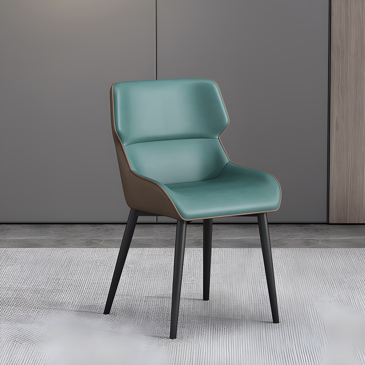 Nordic Style Metal Chair Wingback Kitchen Side Chair for Dinning Room - image 8