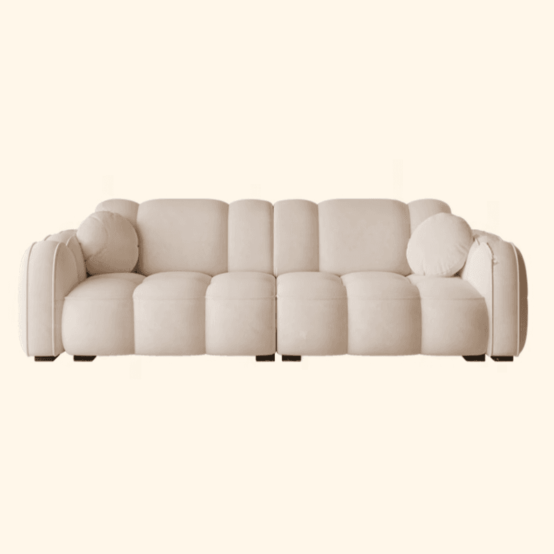Minimalist Solid Color Standard Sofa Stain Resistant/Water Resistant Dove Grey/Auburn/Amber Color with 2 Pillows & Arm for 4-seater/Seats 3 - image 13