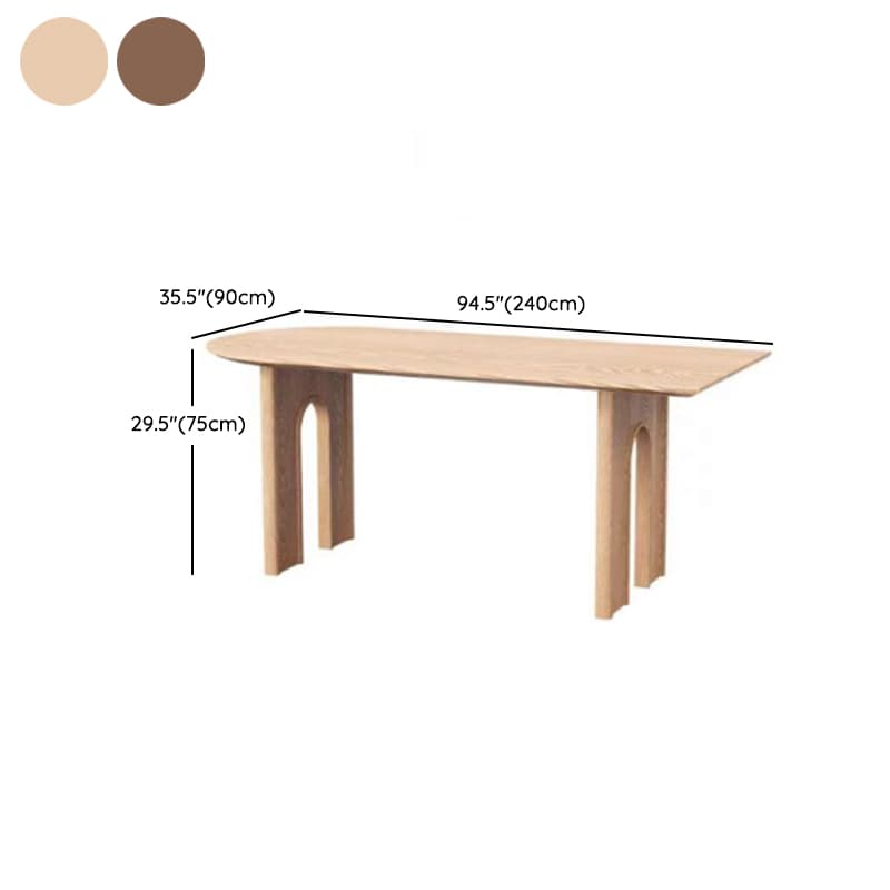 Natural/Espresso Finish/Sand Natural Pine Wood Dining Table for 9 People/for 6 - image 17