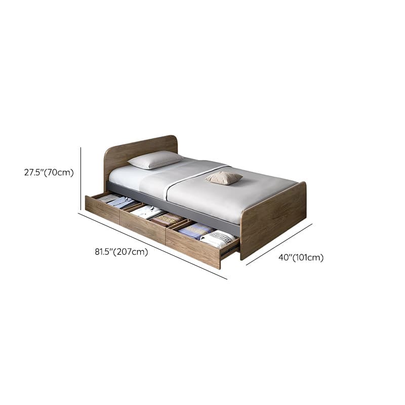 Solid Color Storage Included Panel Bed with 3 Storage Boxes and Panel Headboard - image 9