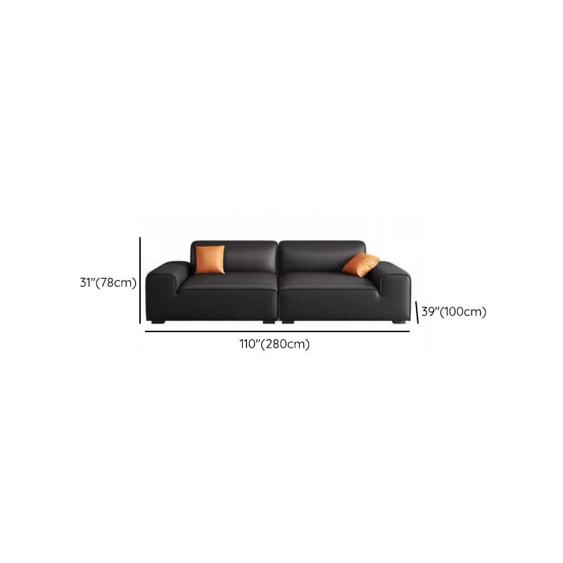 Midnight Black/White Standard Sofa/Loveseat with Armrest for Drawing Room - image 13