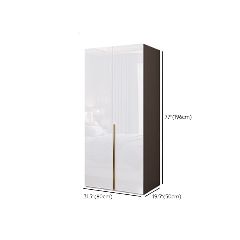 Simple Freestanding Cream Manufactured Wood Cabinet Armoire with Interior Shelves, Clothing Rod & Soft Close Drawer - image 10