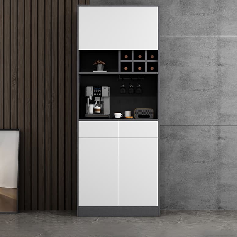 Wood Living Room Sideboard Cabinet Modern Credenza with Storage and Glass Door - image 12