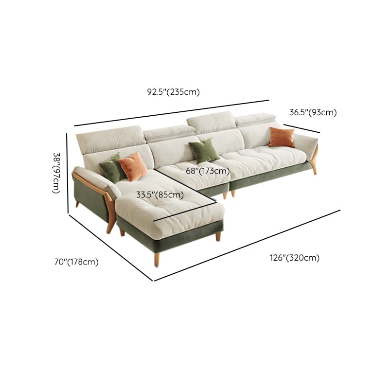Straight/L-Shape Chalk Sofa/Sofa Chaise with Horizontal/Left Orientation and Standard Foam Seat Fill - image 20