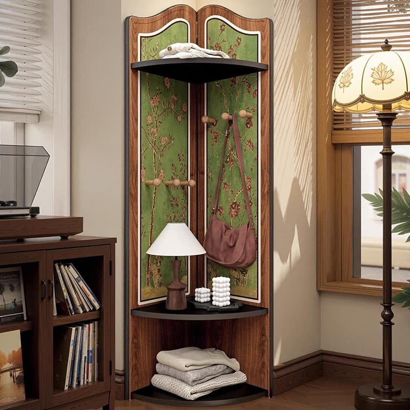 Modern Simple Style Nook Decorative Cabinet with 3/4 Exterior Shelves, Lumber Countertop in Midnight Black - image 9