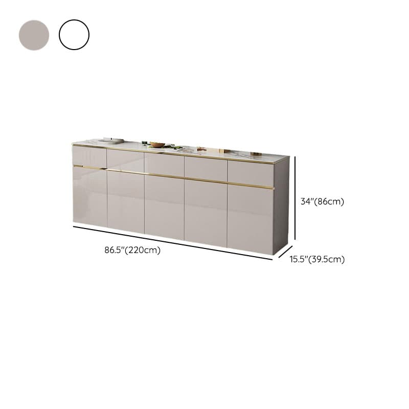 Elegant Standalone Sideboard with 5 Drawers, 5 Doors, and Faux Marble Countertop - image 15