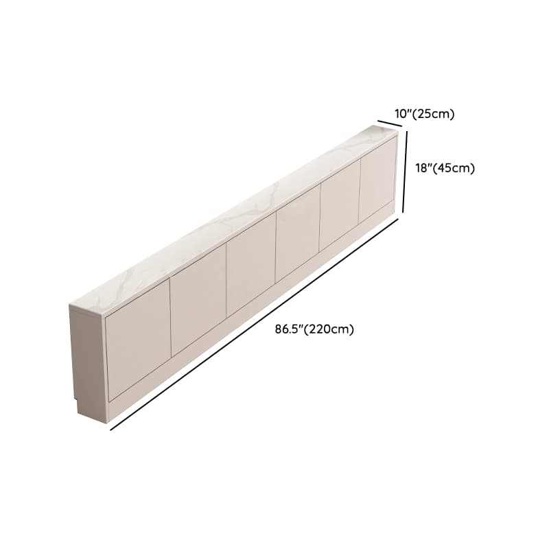 Beige Rectangular TV Stand for Parlor with Gate - image 21