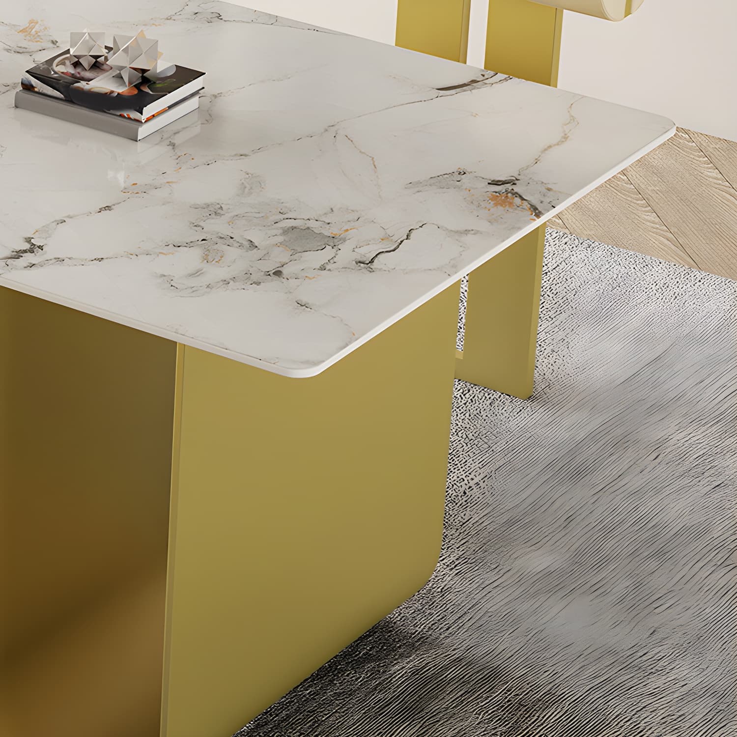 Nordic Rectangle Stone Dining Table 1/5 Pieces Dining Set for Dining Room - image 9