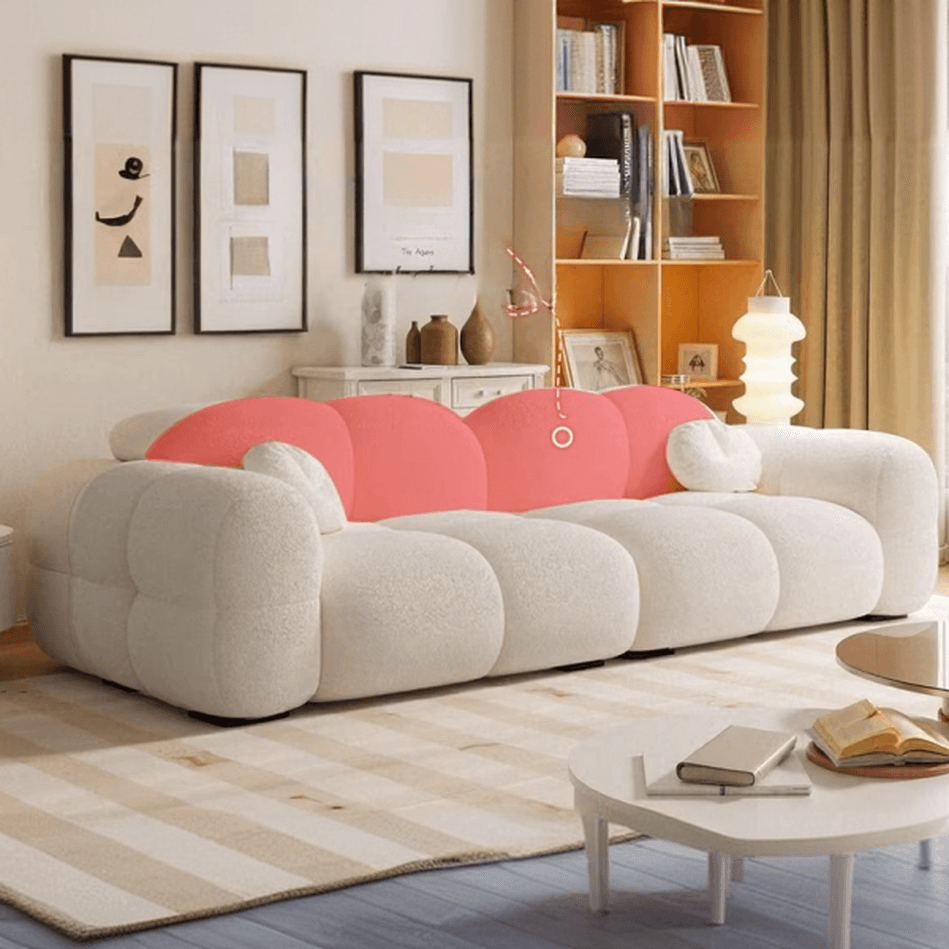 Trendy Solid Color Stain Resistant Loveseat in Black/Dark Gray/Taupe for 2 People with 2 Pillows - image 18
