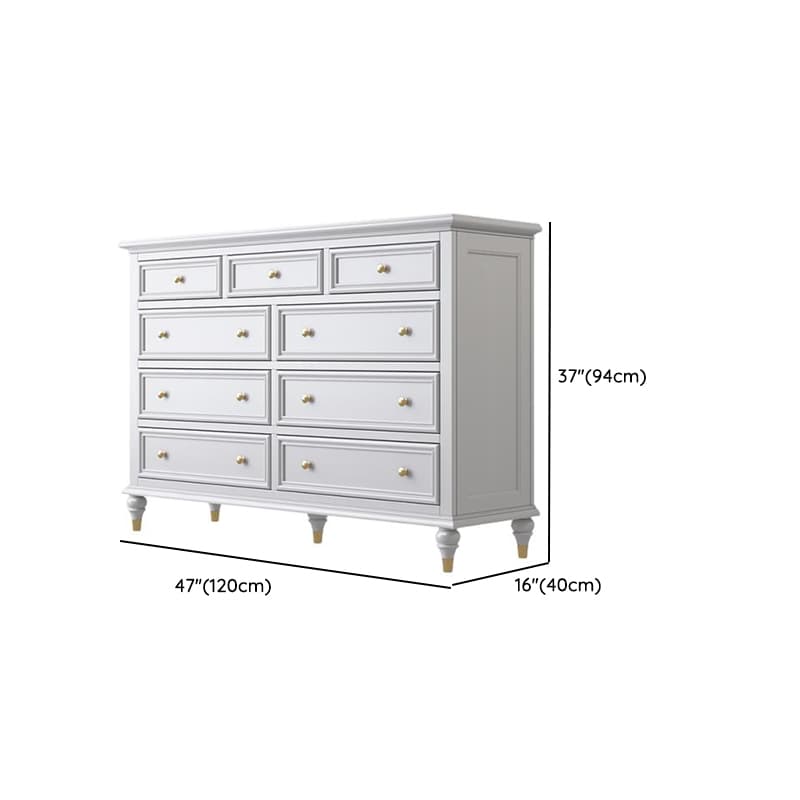 White Simplistic Solid+Composite Wood Double Dresser/Lingerie Chest with 9/8/4 Drawers Horizontal/Vertical - image 7