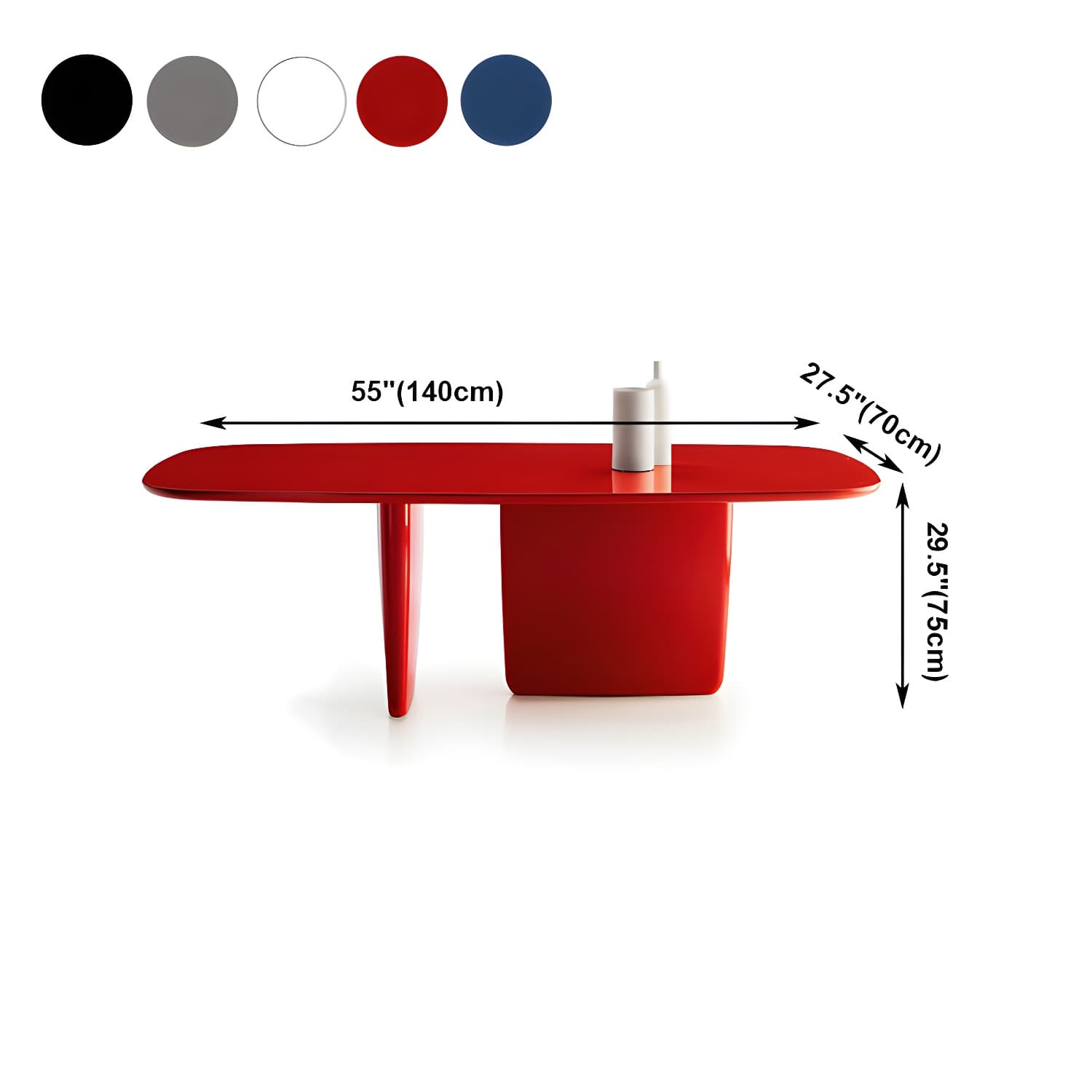 Rectangle Solid Wood Dining Table Modern Table with Double Pedestal Base - image 9