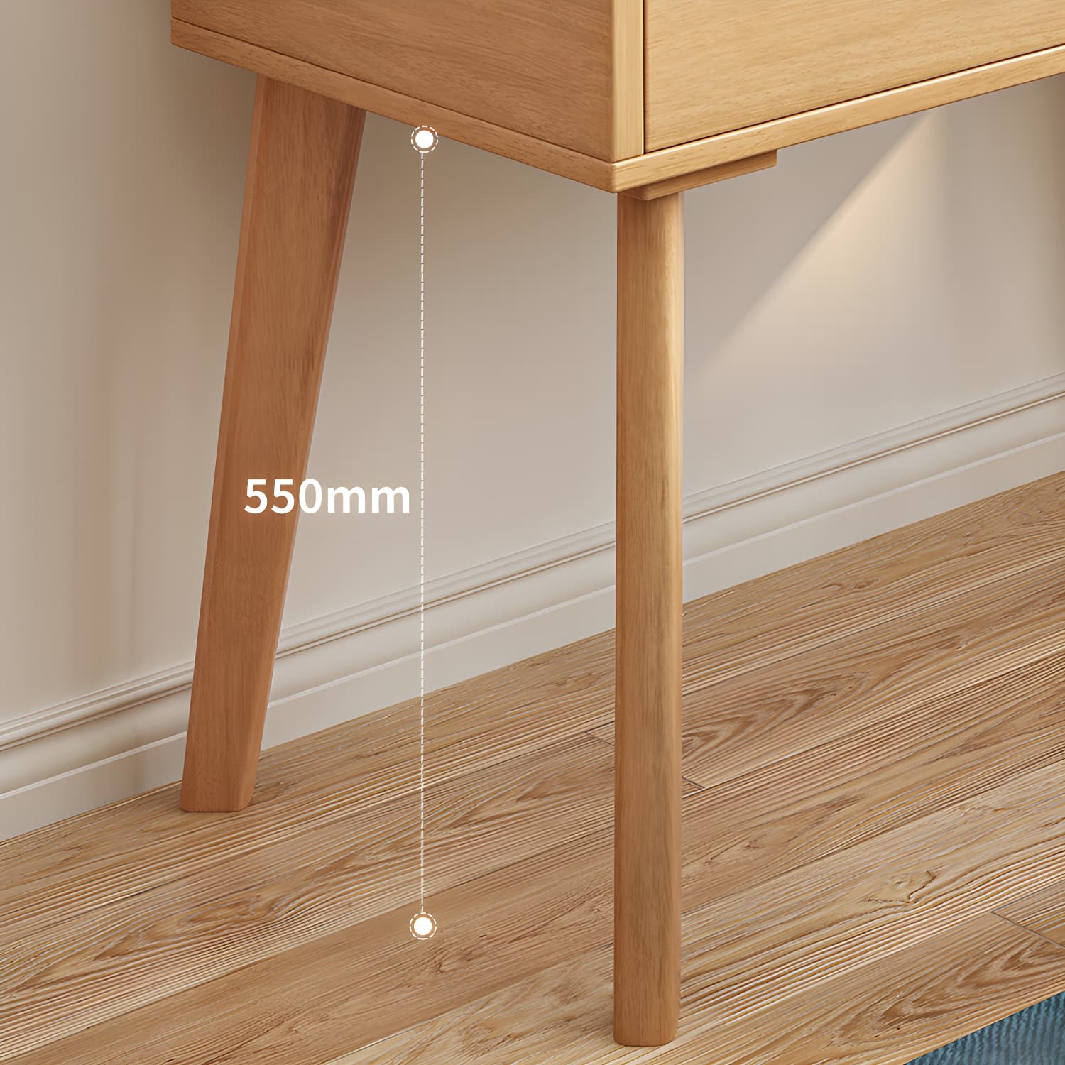 Scandinavian 29.52" Height Solid Wood Table Makeup Vanity with Mirror - image 10