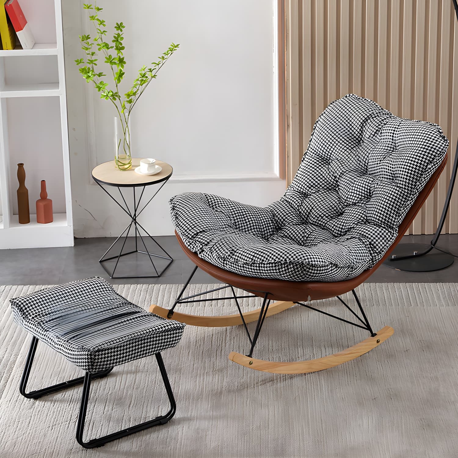 Leisure Light Luxury Rocking Chair Lounge Small Family Lazy Sofa Chair for Apartment