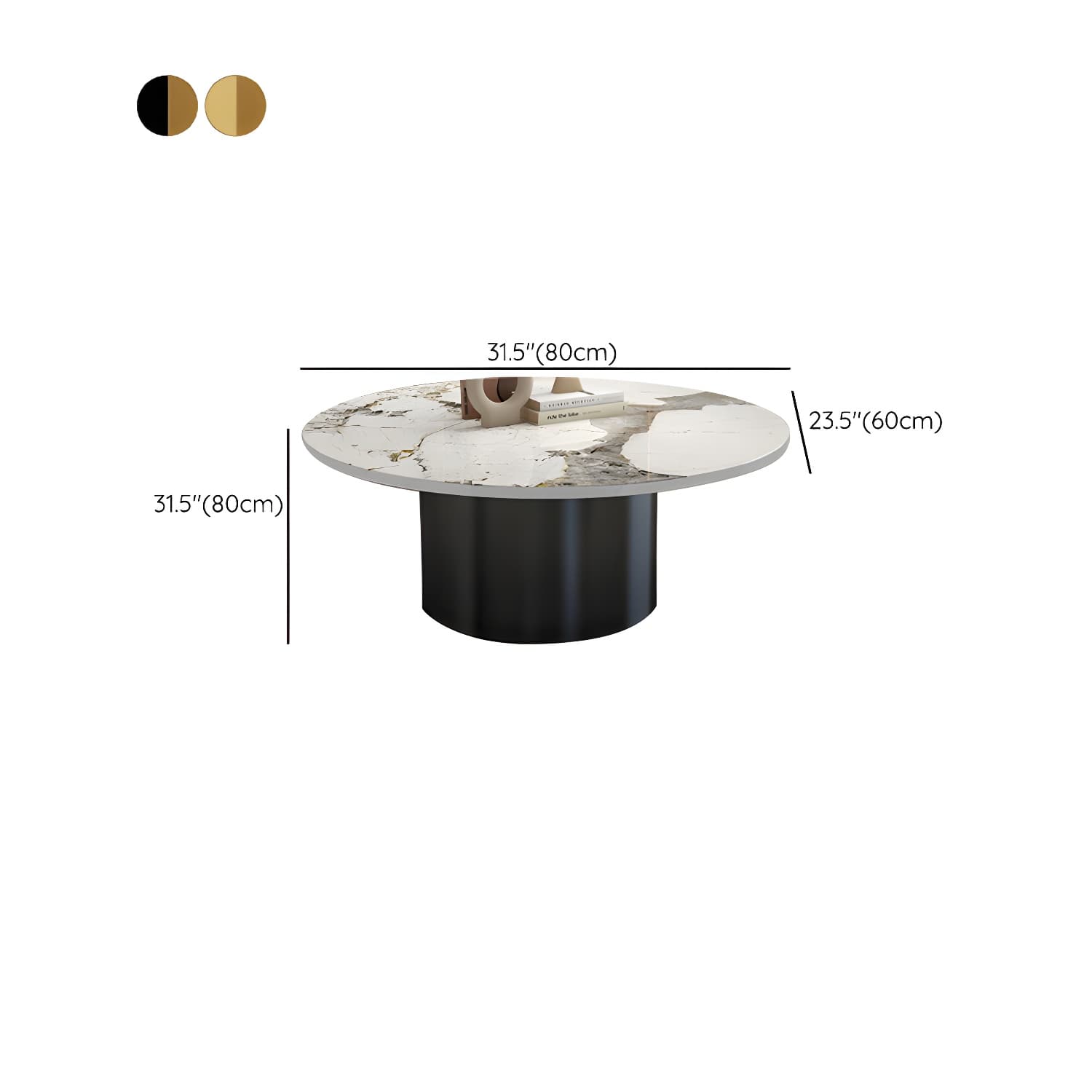 Pedestal Cocktail Table Contemporary Slate Top Coffee or End Table - image 16