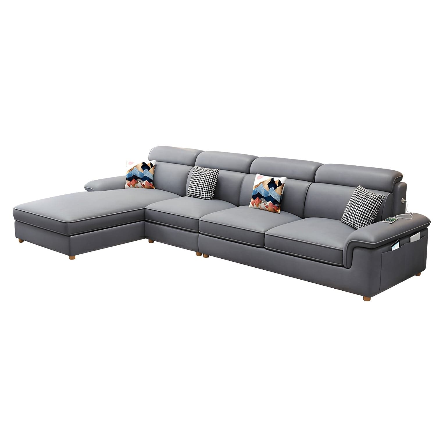 Modern Wood Frame L-Shape Sectional Sofa Chaise with Slipcover and Storage Included - image 3