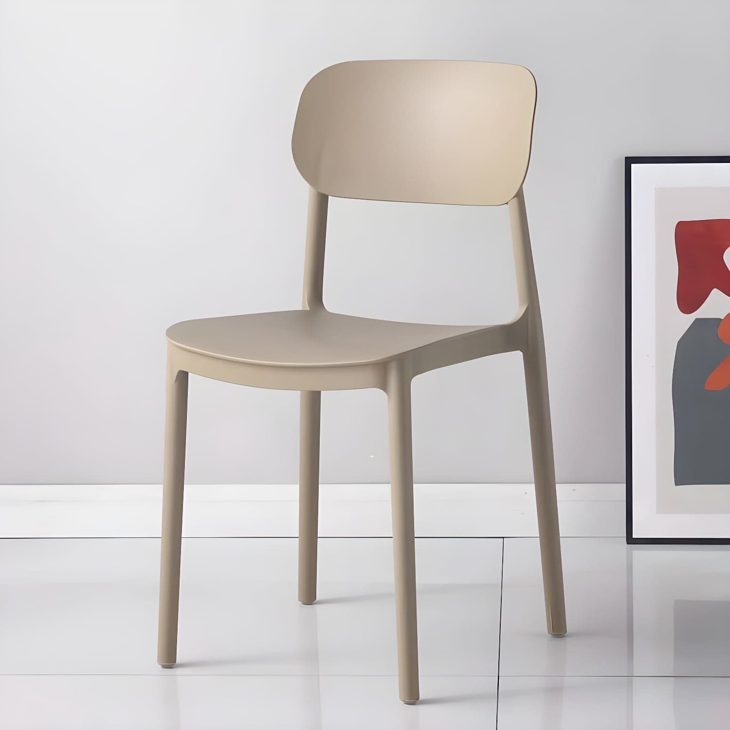 Stackable Scandinavian Style Side Chair with Low Back in Plastic & Acrylic - Armless - image 3