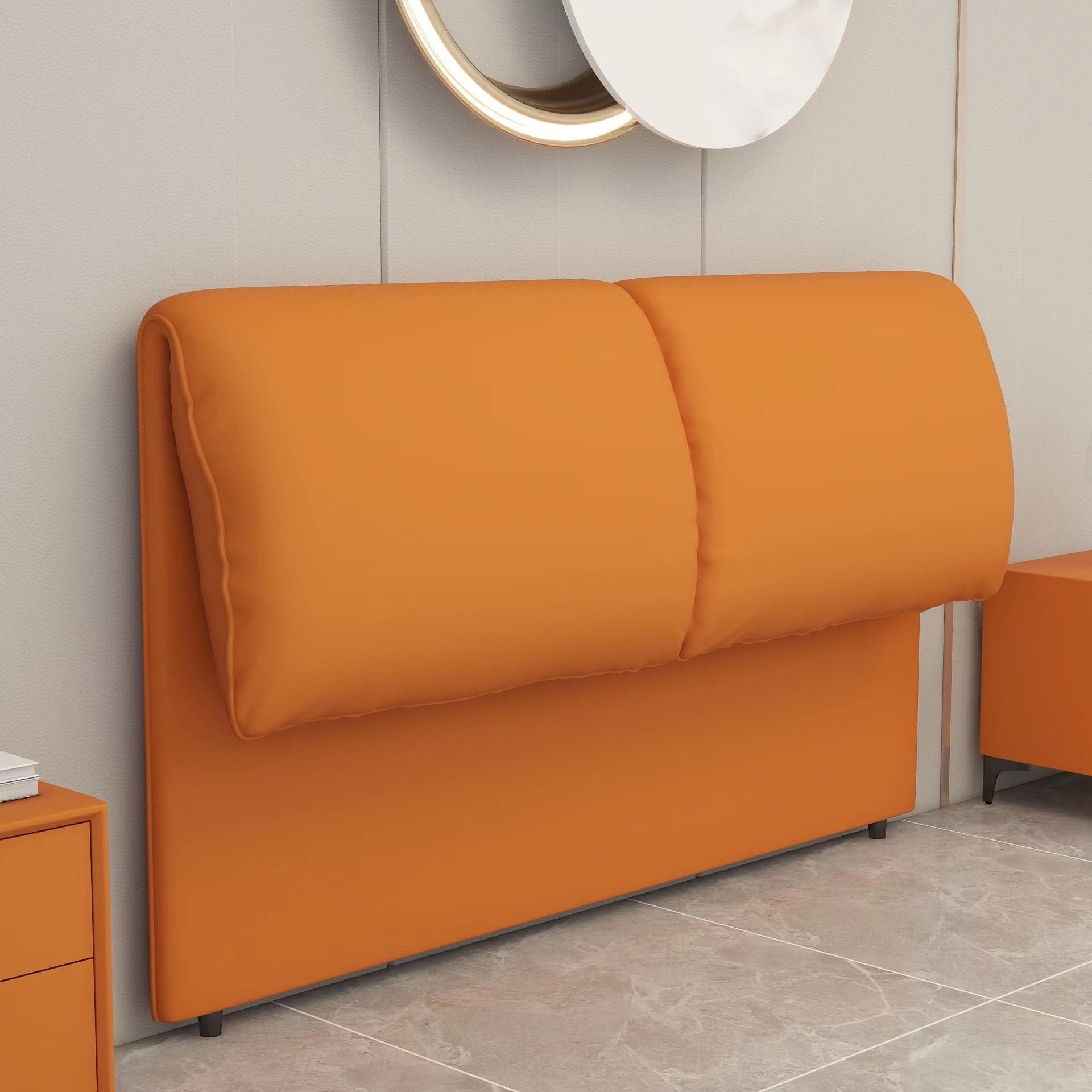 Simple Free-standing Standard King(76"W x 80"L)/Queen(60"W x 80"L)/Full(54"W x 75"L) Panel No Distressing With Legs in Wood/ Upholstery and Sponge - image 6