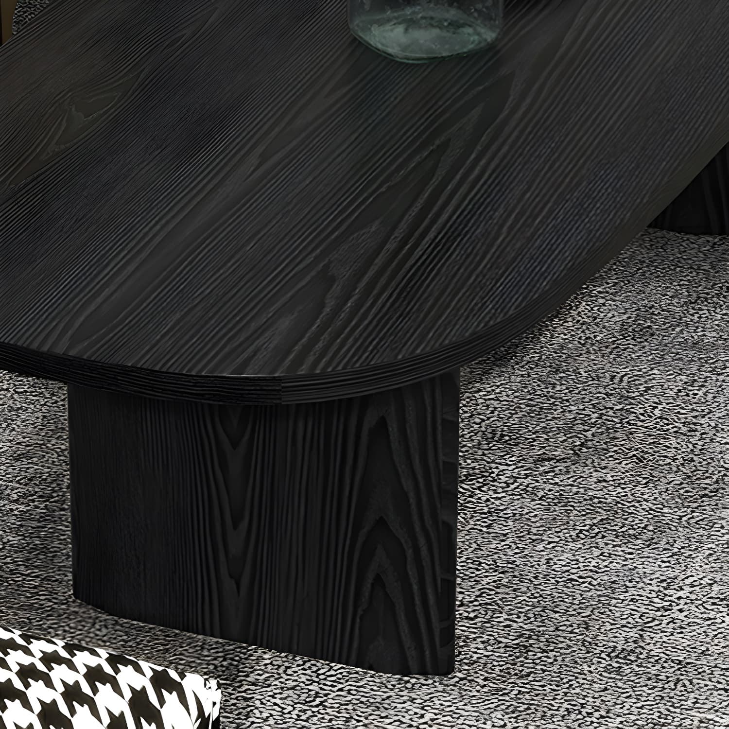 Rectangular Modern Coffee Table with Wood Base - Non-Upholstered - image 11