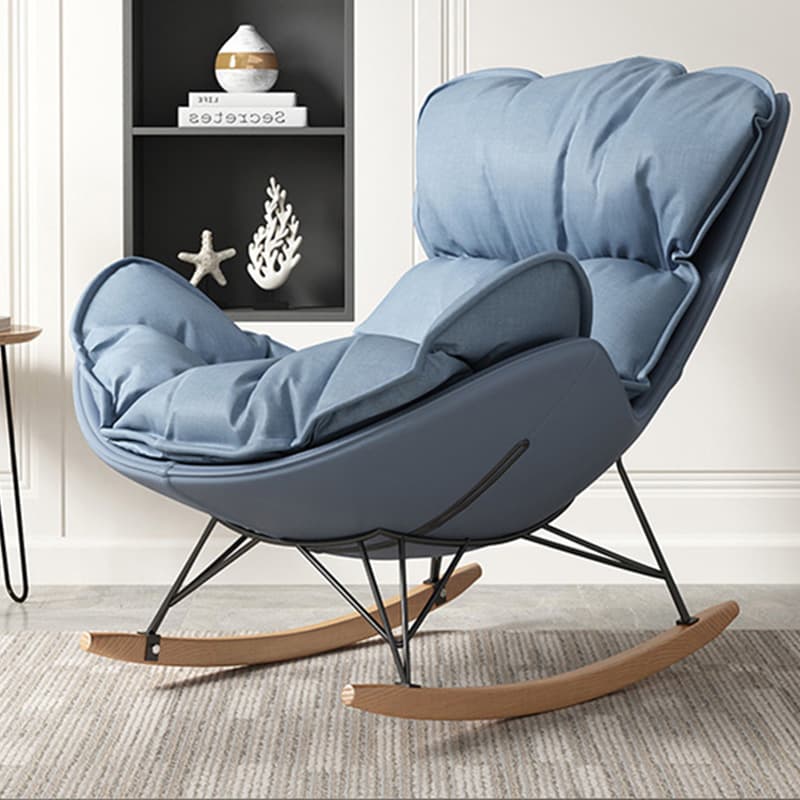 Modern Faux Leather Upholstered Rocking Chair with Stain and Water Resistance for Ultimate Comfort