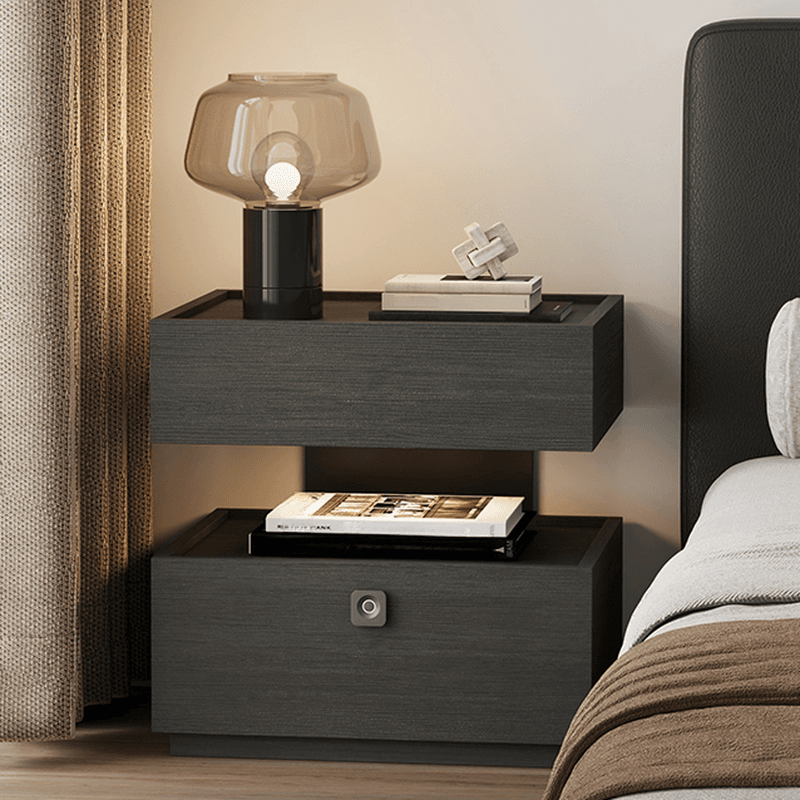 Organic Modern Nightstand With Drawer Organization Featuring Particle Board Wood and Illuminating Lighting - image 11