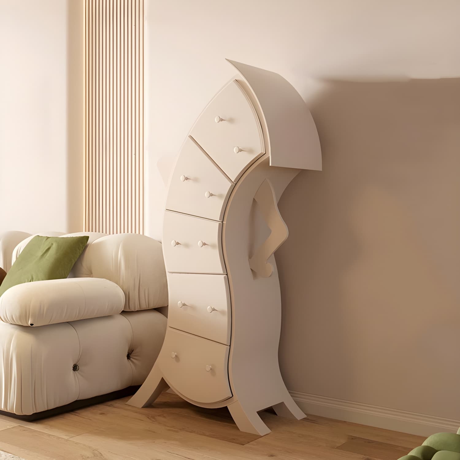 Modern Wood Accent Chest with Soft Close Drawers and Standard Length