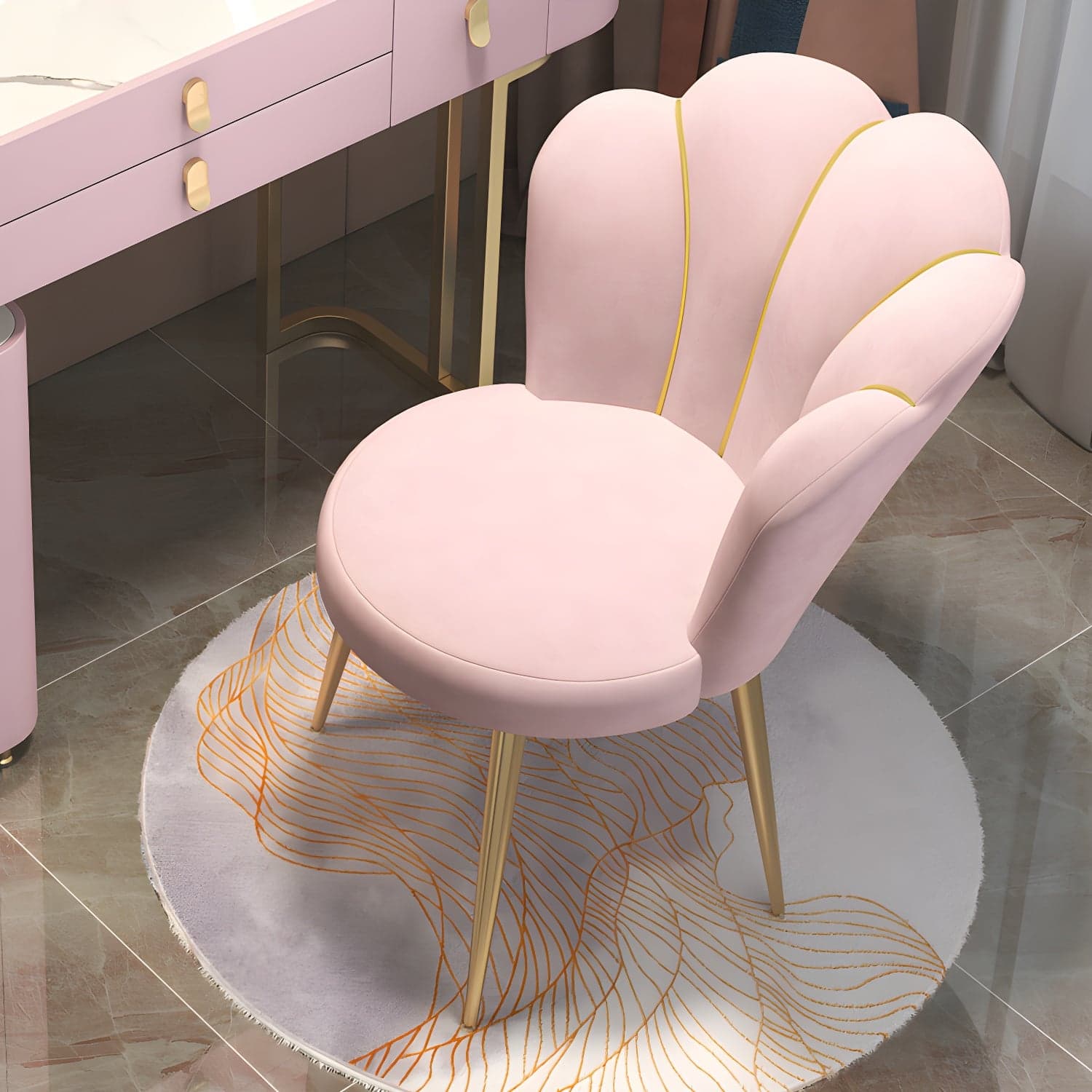 Scandinavian Style Velvet Armless Dining Chair Solid Back Single Dining Chair - image 7