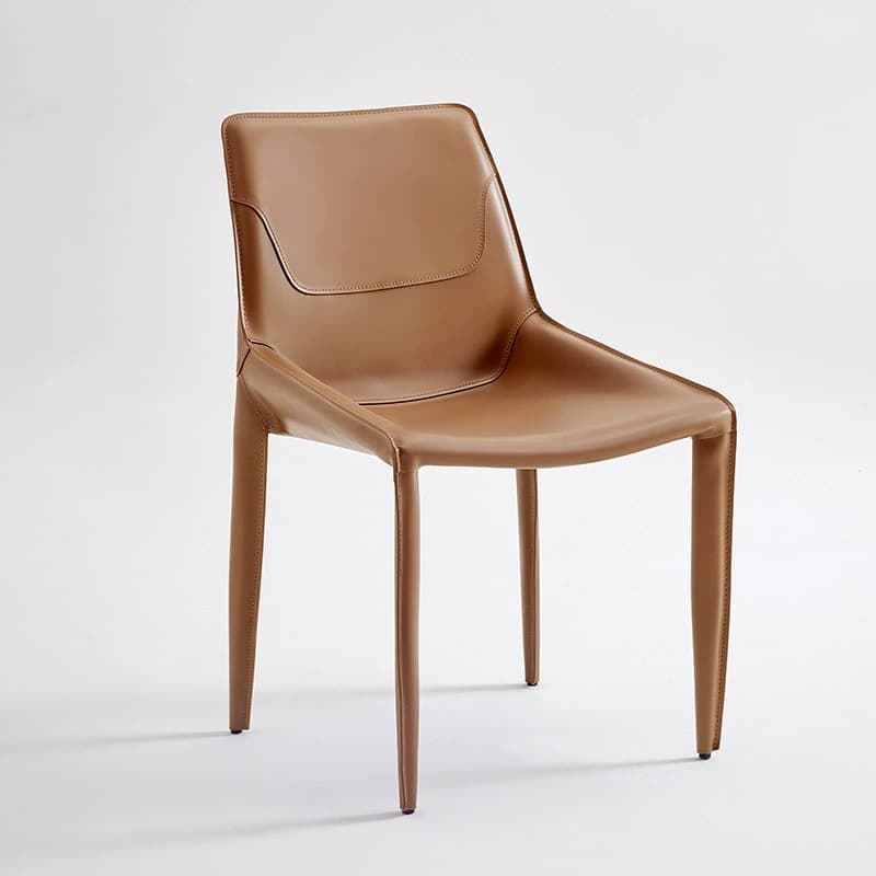 Modern Leather Armless Side Chair with Solid Back - Easy-Care, Warranty - image 4
