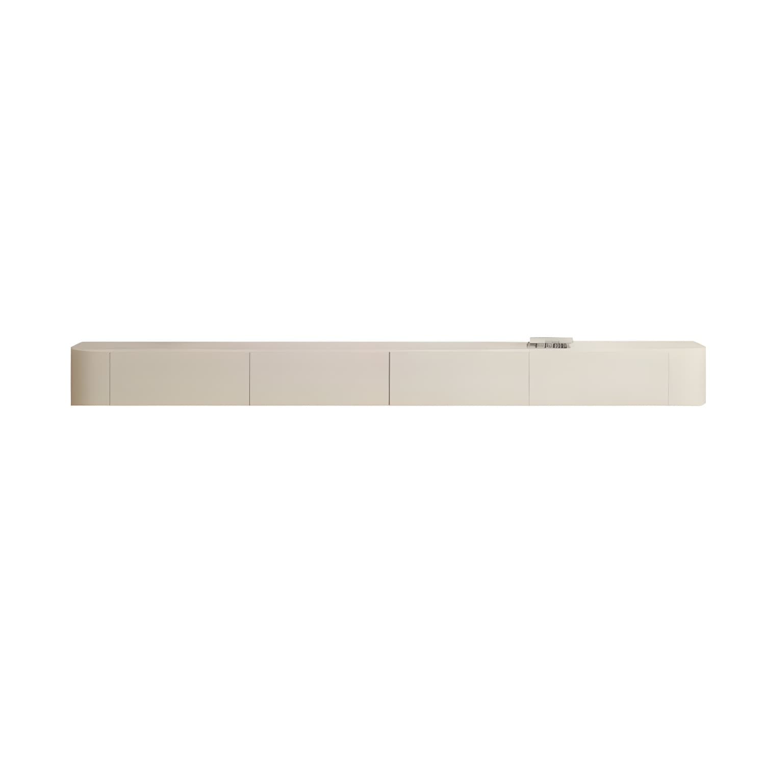 Contemporary Stone TV Stand Console White Floating TV Media Stand for Living Room - image 5