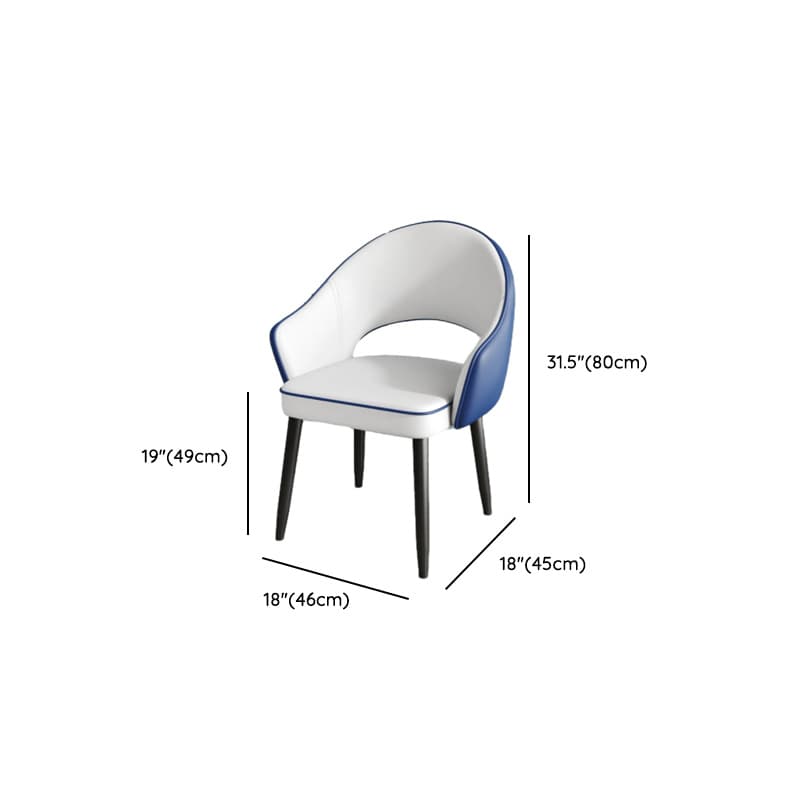 Modish Arm Chair with Ventilated Back, Padded Upholstery, Arms, and Steel Legs - image 25