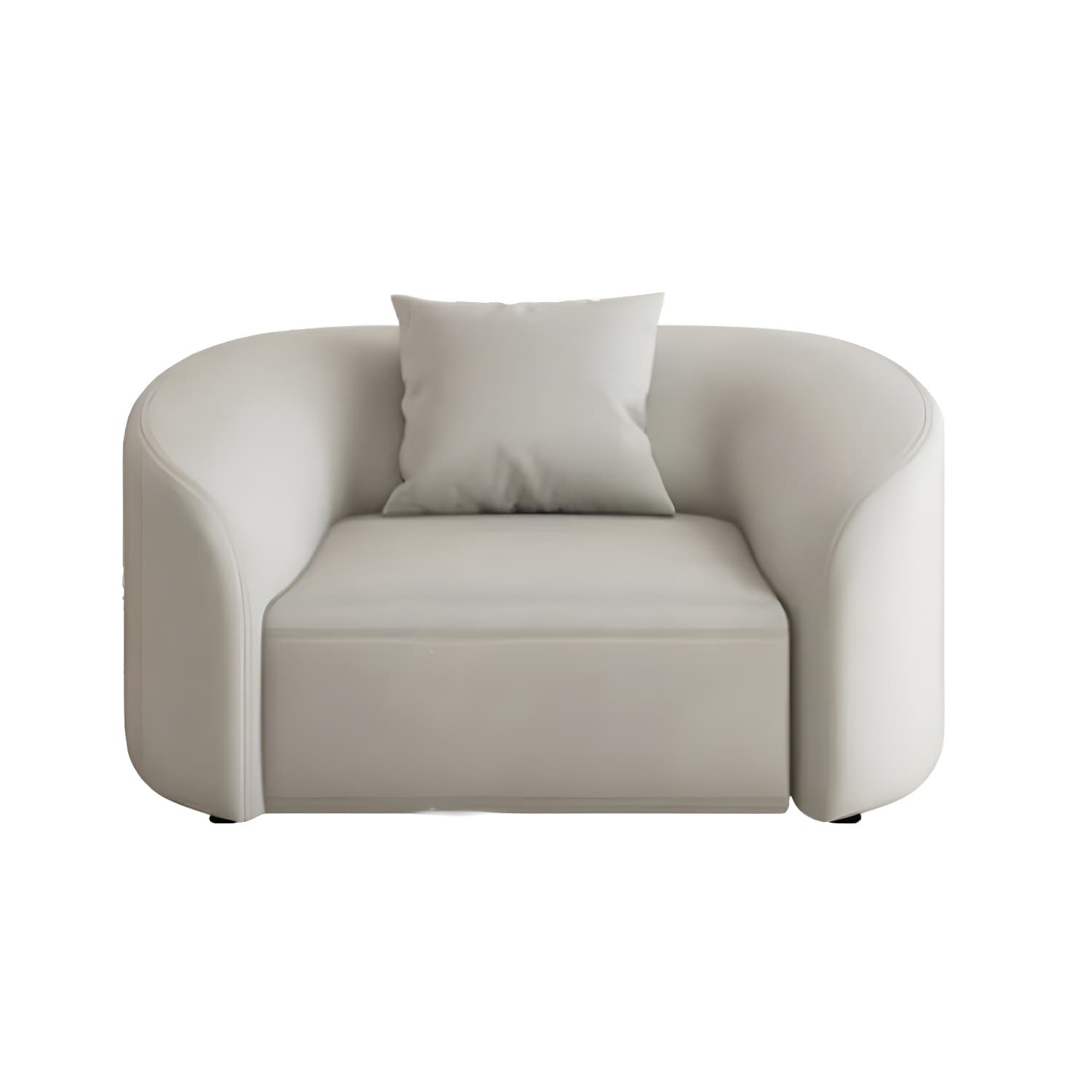 Modern Beige Tech Cloth Stationary Sectional Sofa with Wood Frame and Flared Arms - image 5