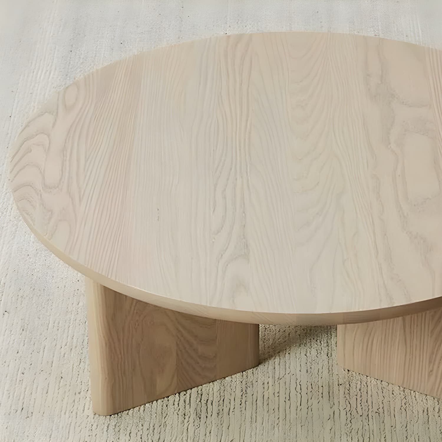 Contemporary Solid Wood Coffee Table Round Abstract Coffee Cocktail Table - image 12