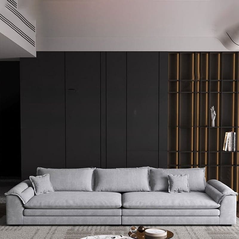 Modern Flared Arm Sofa with Water Resistant and Bolster Pillows