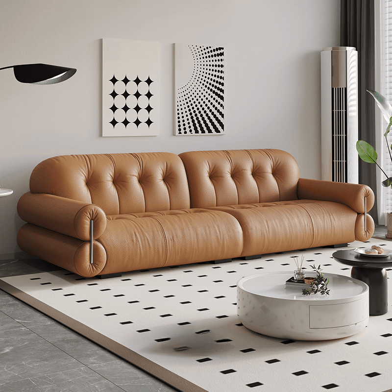 Tear Resistant Standard Sofa with Pu/Flannel Upholstery in White/Sage/Light Brown - image 7