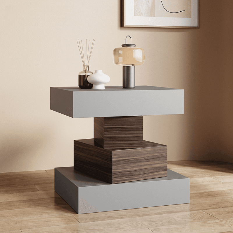 Scandinavian Synthetic Leather Drawer Storage Nightstand with 4 Drawers - image 9