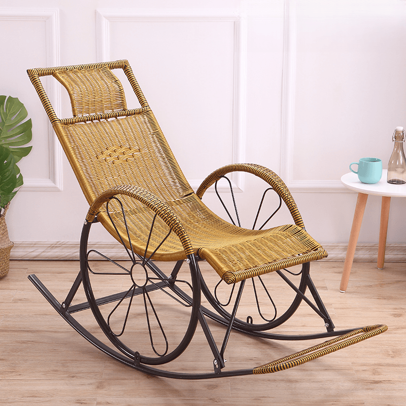 Simplistic Synthetic Rocking Chair, Scratch-tolerant with Track Arm - image 5