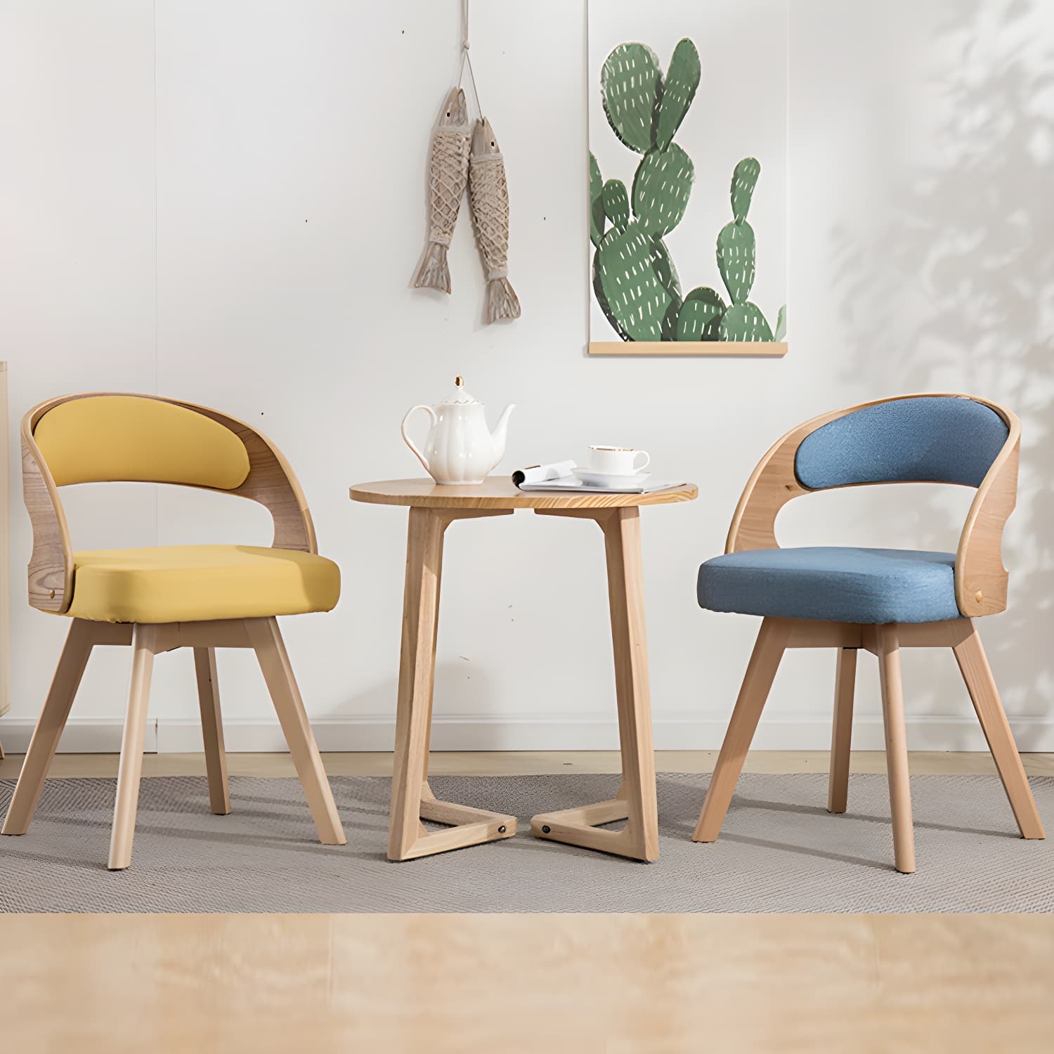 Contemporary Swivel Side Dining Room Chair Open Back Chair for Home Use - image 18