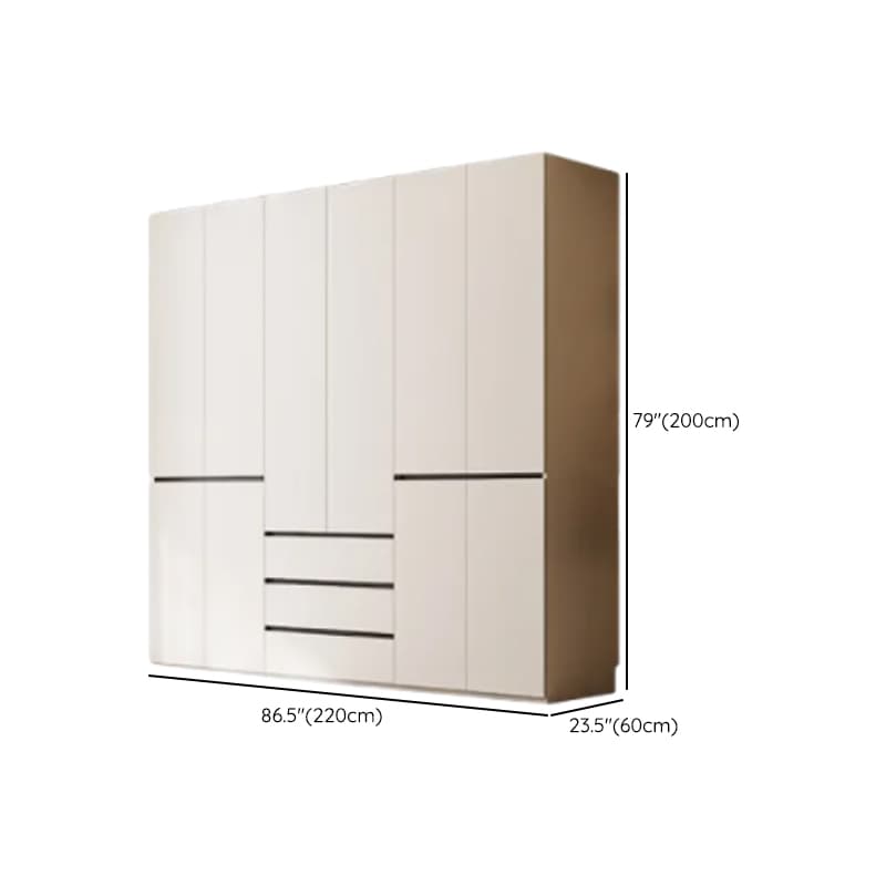 White Minimalist Laminate Independent Wardrobe Closet with Soft Close Drawer, Soft Close Door, and Interior Shelves - image 14