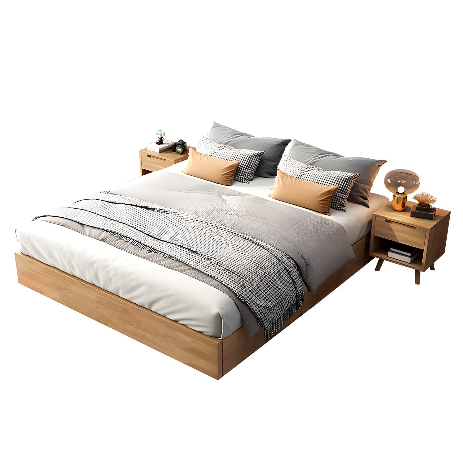 Mid-Century Modern Platform Bed Frame Solid Wood Platform Bed - image 6
