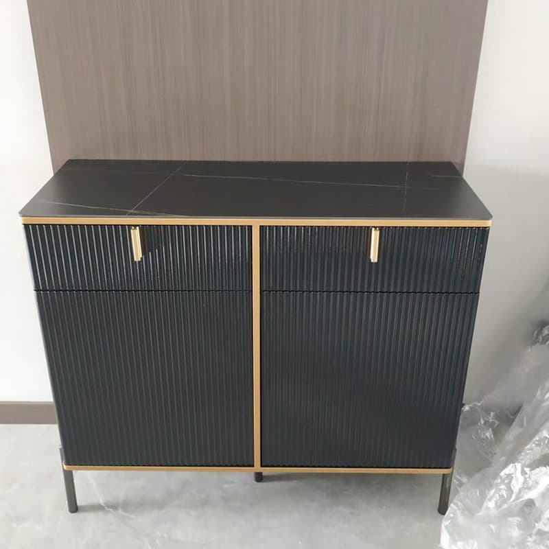 Free Standing Stone Wet-resistant Utility Storage Cabinet with 12 Interior Shelves & 3 Cabinets Living Room