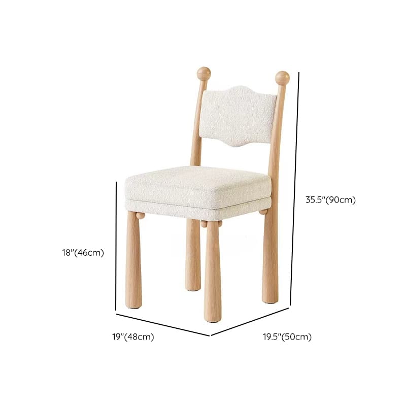 Simplistic Lumber Side Chair with Airy Back & Cushion in White/Black and White - image 9