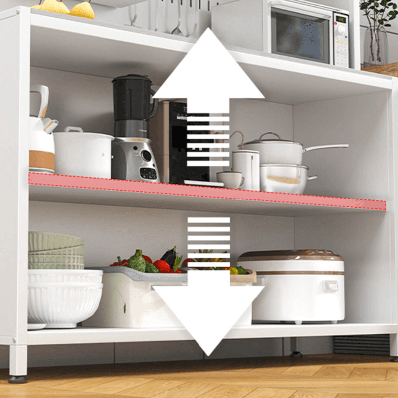 Narrow Sideboard with Hutch, Kitchen Cupboards, Stone Countertop, Adjustable Shelving, and 4 Doors/5 Doors/3 Doors - image 8