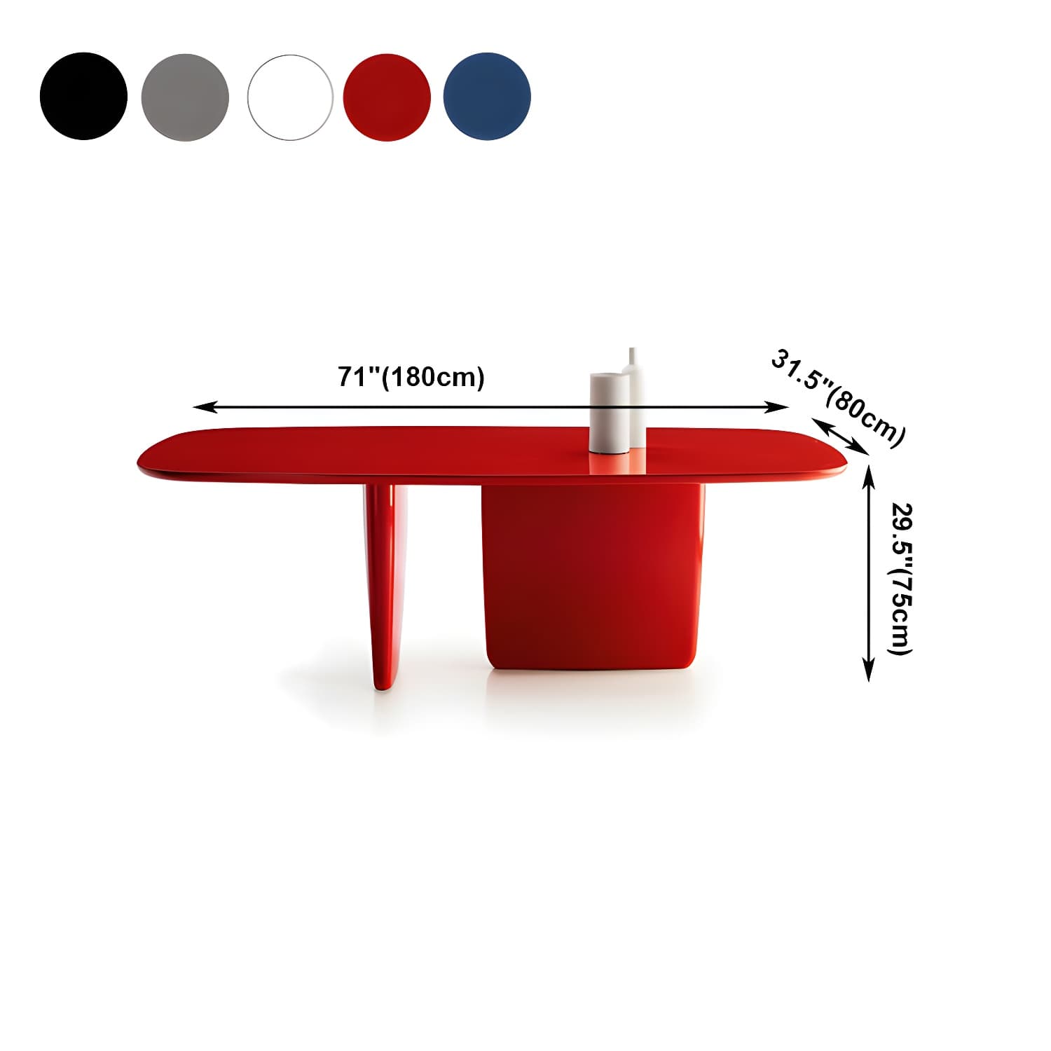 Rectangle Solid Wood Dining Table Modern Table with Double Pedestal Base - image 11