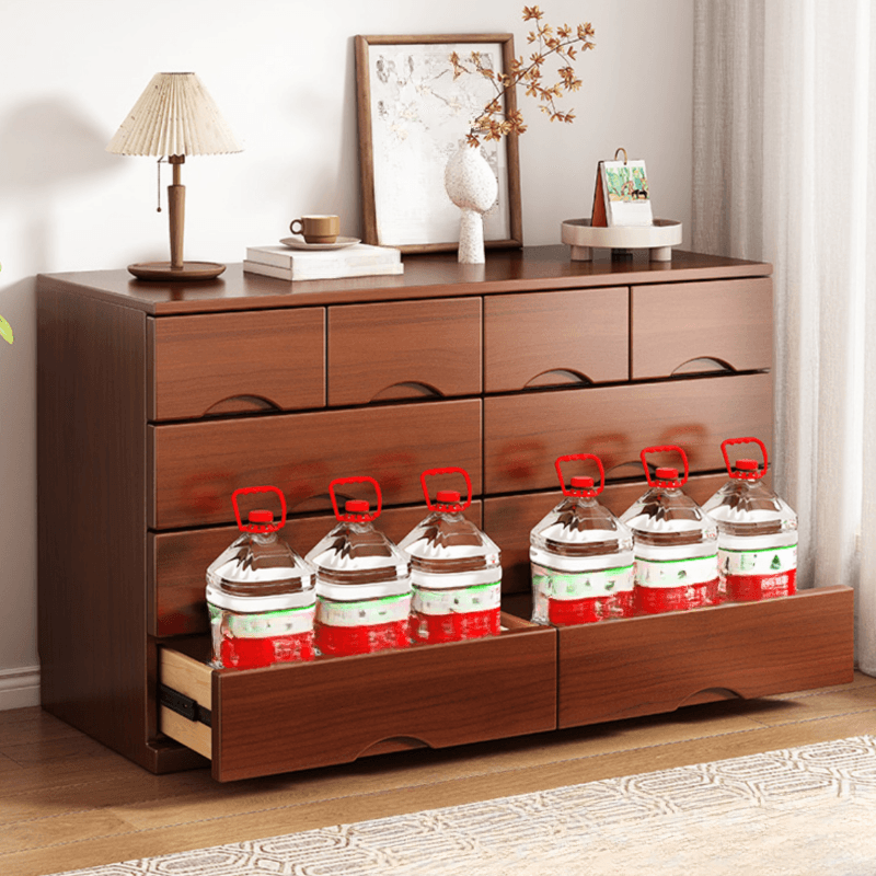 Simple Raw Wood Double Dresser with Multiple Drawer Configurations - Horizontal/Vertical - image 6