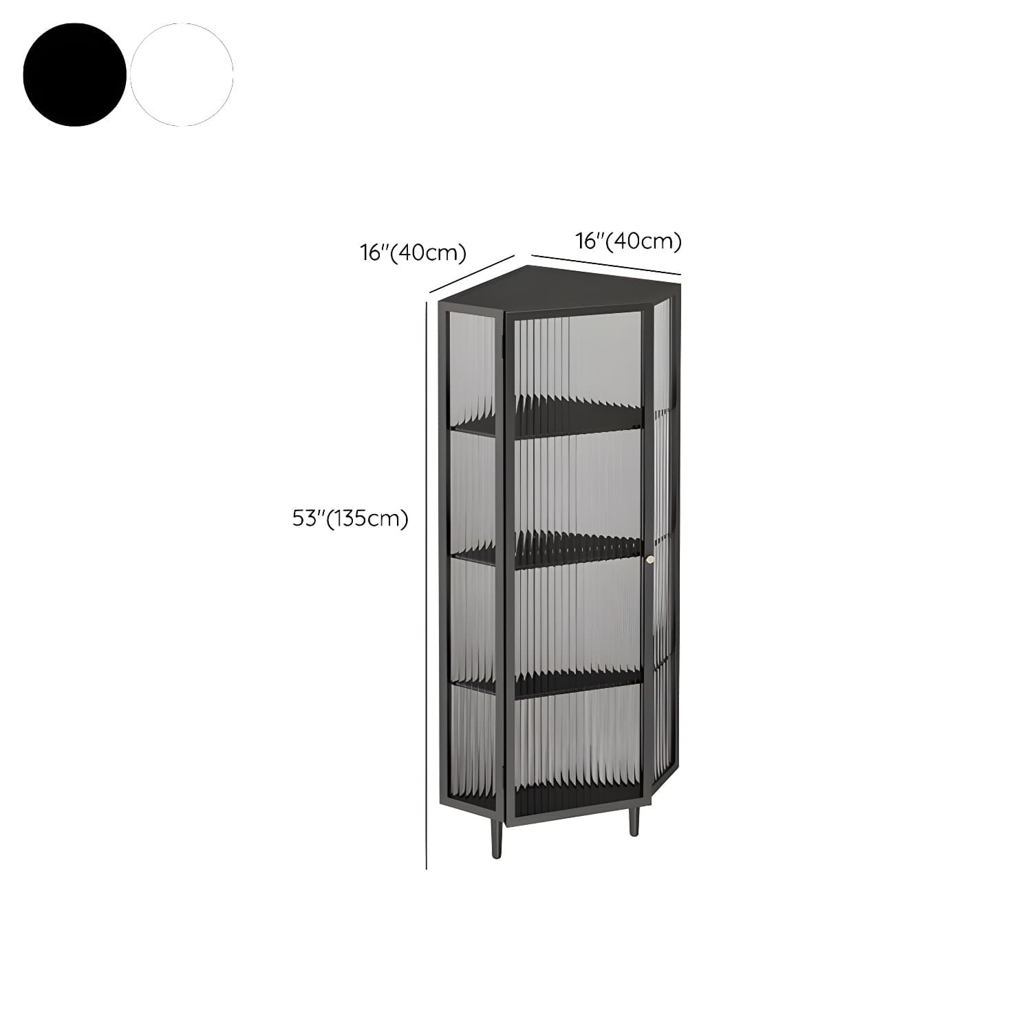 Sophisticated Steel Corner Accent Cabinet with Glass Doors and Cabinets Included - image 14